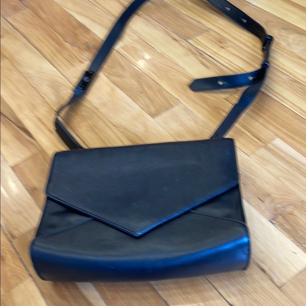 Black Crossbody Bag with Adjustable Strap and Flap Closure expandable unique